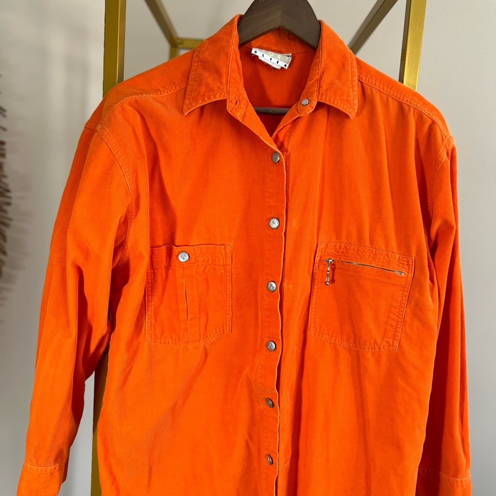 Orange Sigrid Olsen Corduroy Relaxed Shirt